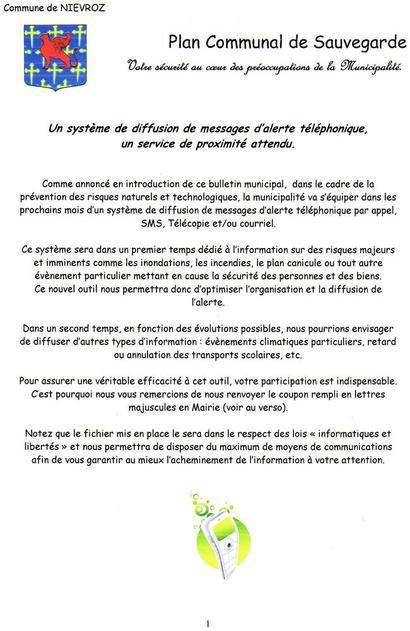 Téléalerte Communale Téléalerte Communale