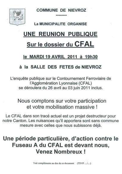 Réunion Publique CFAL
