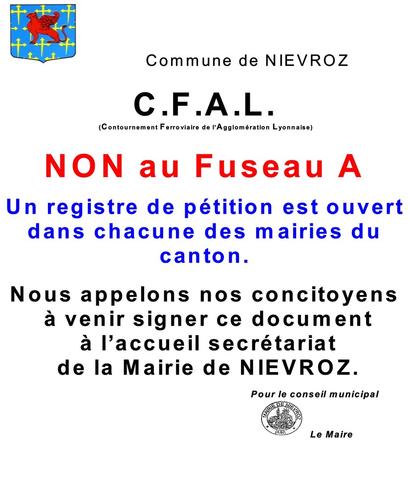 Non au Fuseau A du CFAL Non au Fuseau A du CFAL